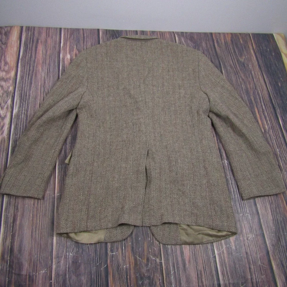 Vintage Boundary Waters Sport Coat Mens 40 Brown Wool Herringbone‎ Tweed Blazer